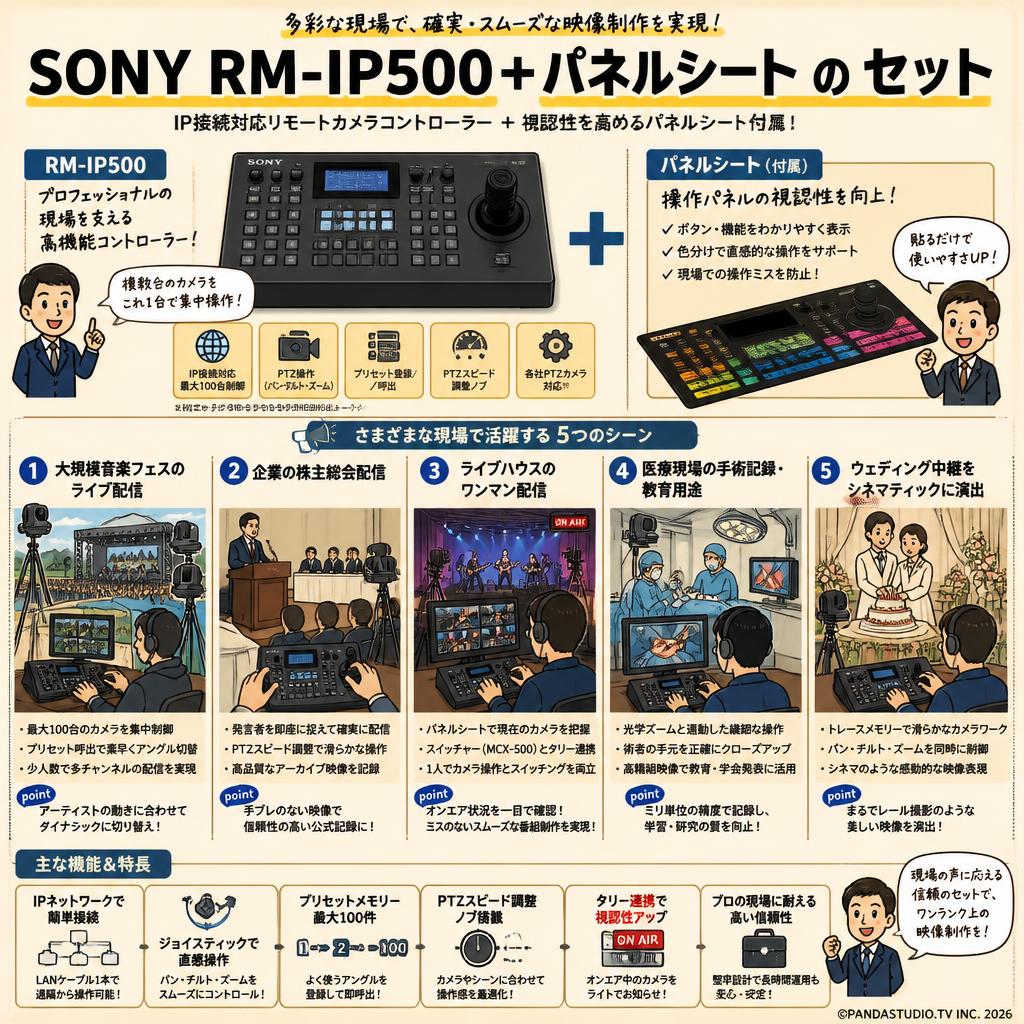 SONY  RM-IP500+パネルシート のセット 用途