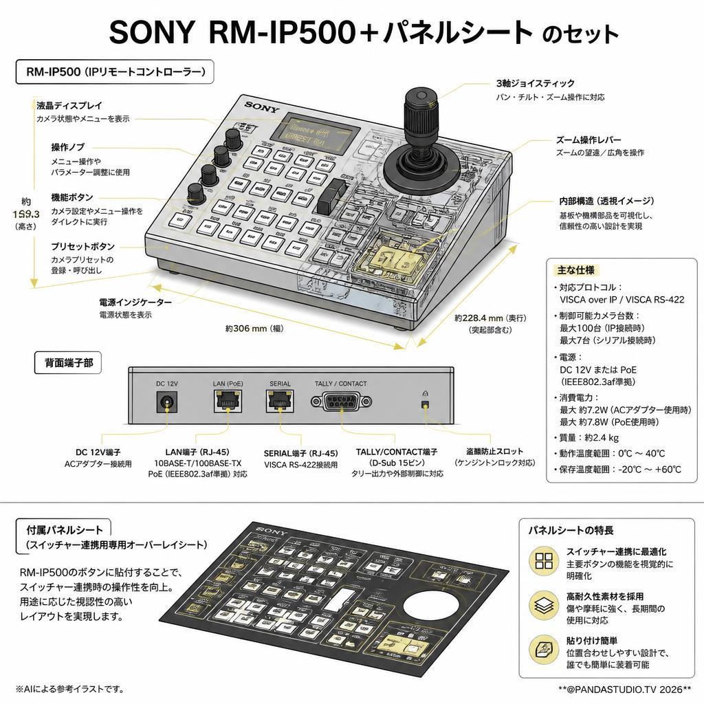 SONY  RM-IP500+パネルシート のセット スペック
