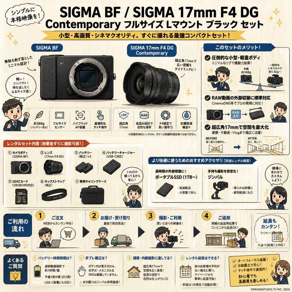 SIGMA BF / SIGMA 17mm F4 DG Contemporary フルサイズ Lマウント ブラック セット FAQ（よくある質問と答え）