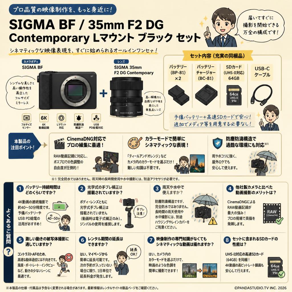 SIGMA BF / SIGMA 35mm F2 DG Contemporary Lマウント ブラック セット FAQ（よくある質問と答え）