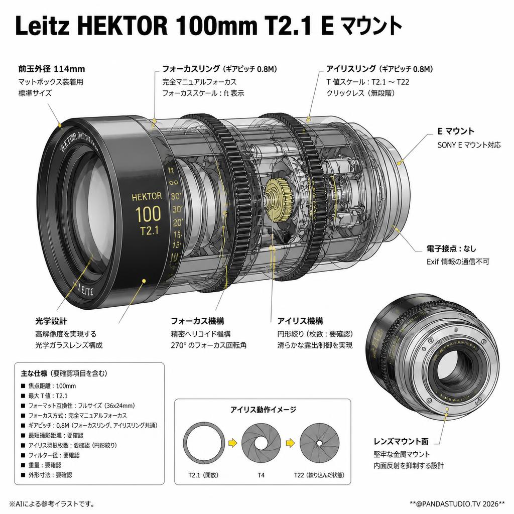 Leitz HEKTOR 100mm T2.1 E マウント スペック