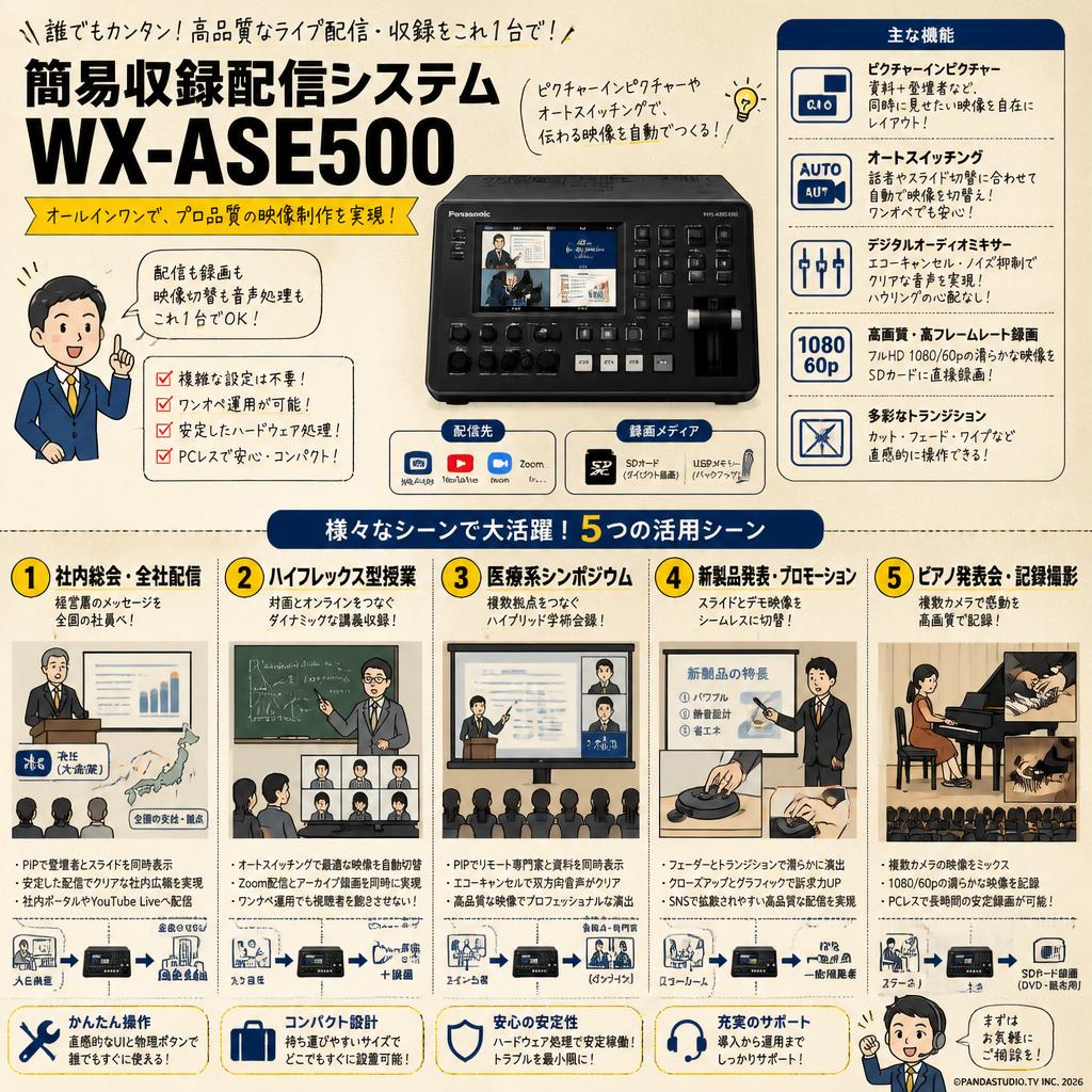簡易収録配信システム WX-ASE500 用途