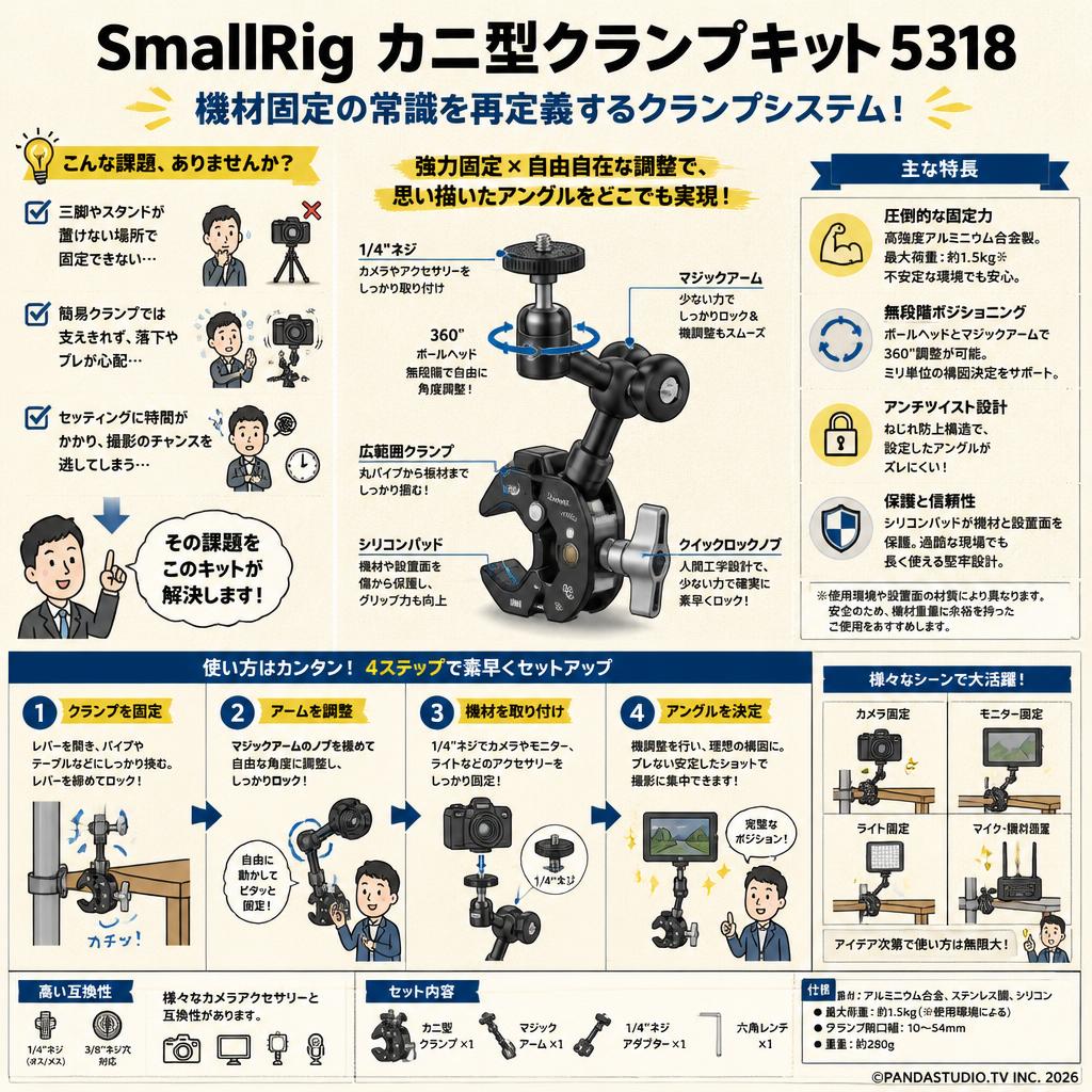 SmallRig カニ型クランプキット 5318 概要