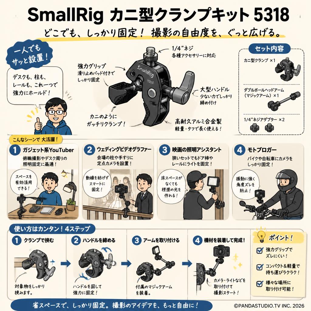 SmallRig カニ型クランプキット 5318 おもな対象のお客様