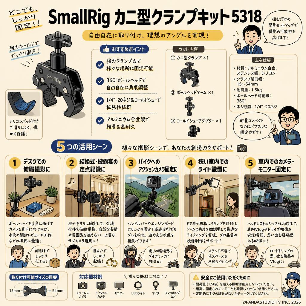 SmallRig カニ型クランプキット 5318 用途