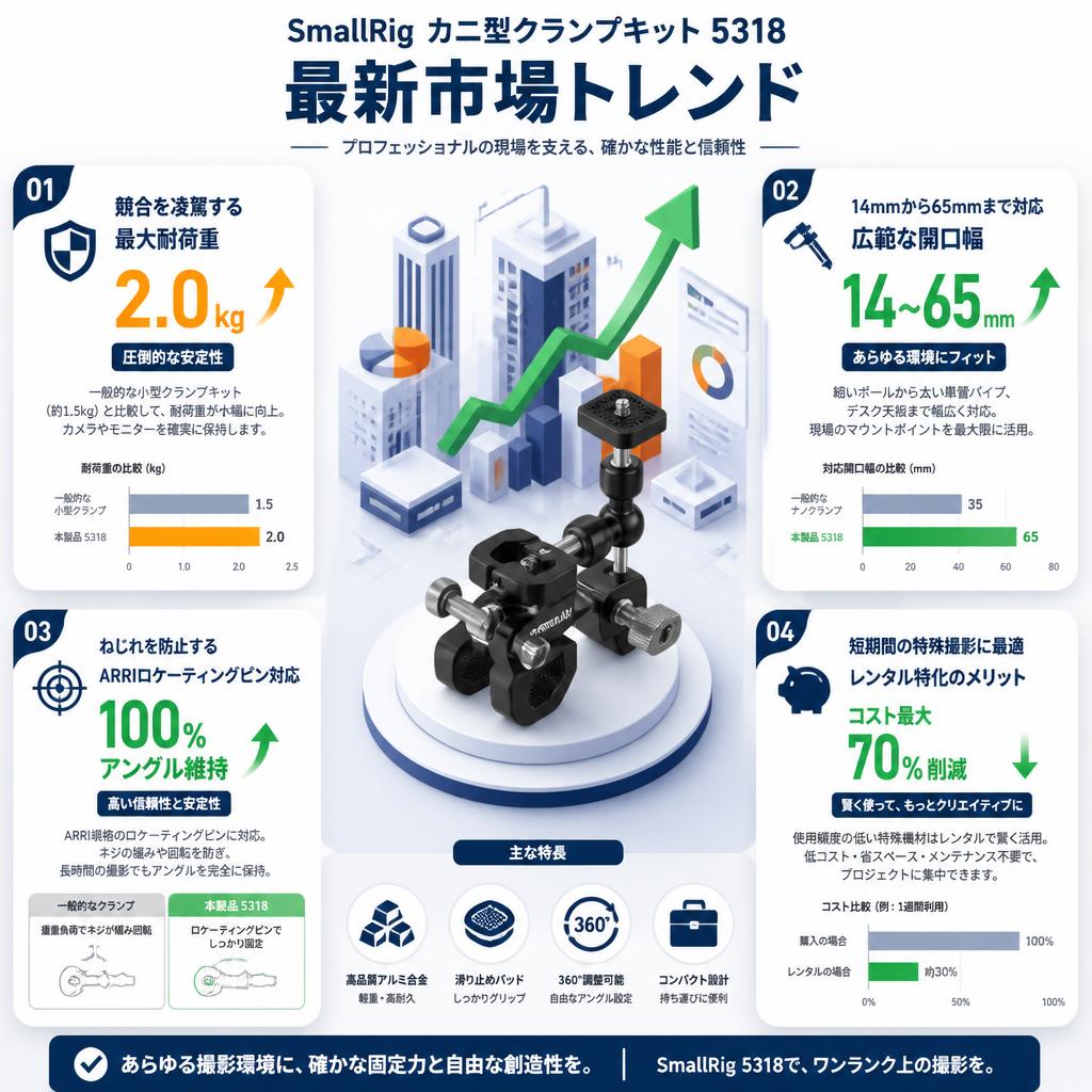 SmallRig カニ型クランプキット 5318 セールスポイント