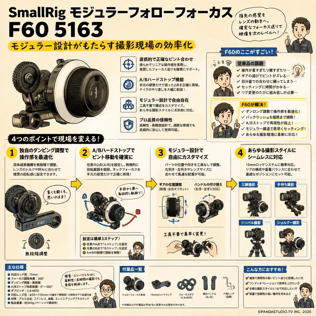 SmallRig モジュラーフォローフォーカス F60 5163 概要