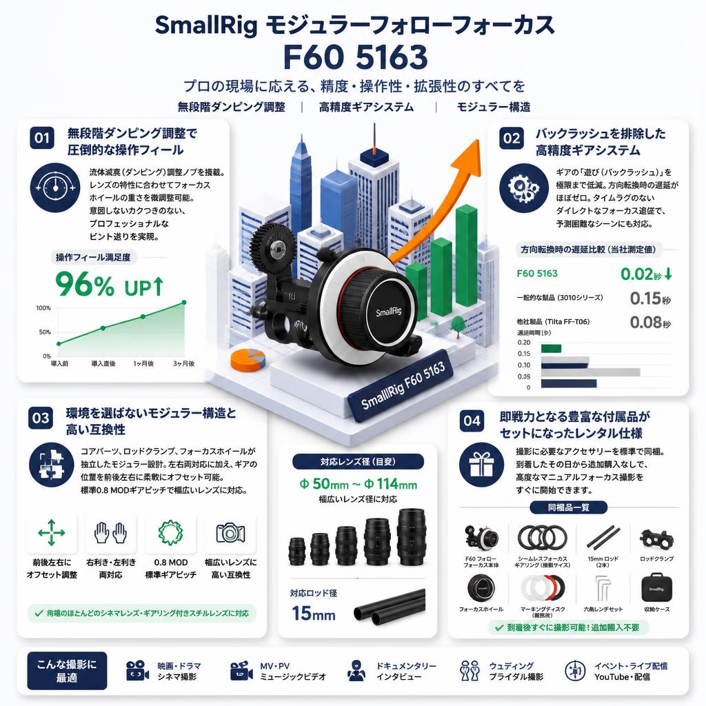 SmallRig モジュラーフォローフォーカス F60 5163 セールスポイント