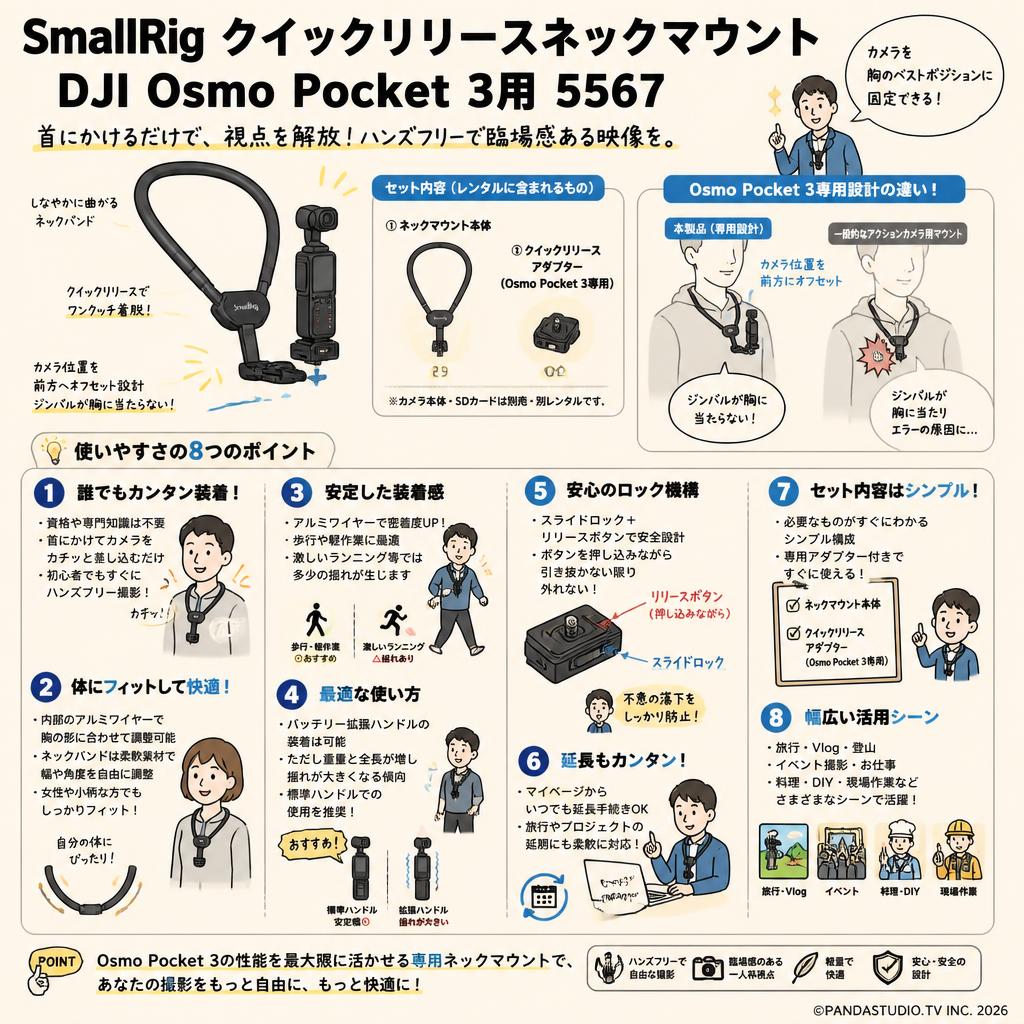 SmallRig クイックリリースネックマウント DJI Osmo Pocket 3用 5567 FAQ（よくある質問と答え）