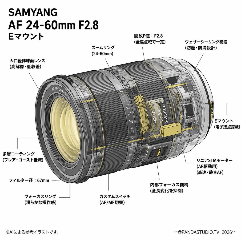 SAMYANG AF 24-60mm F2.8 Eマウント スペック