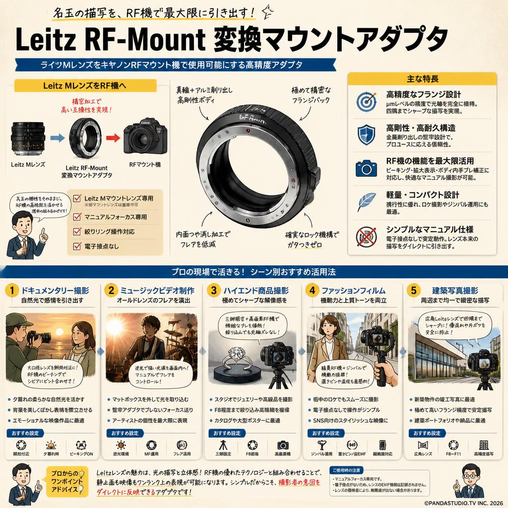 Leitz RF-Mount 変換マウントアダプタ 用途