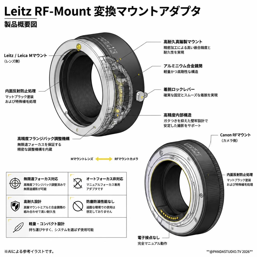 Leitz RF-Mount 変換マウントアダプタ スペック