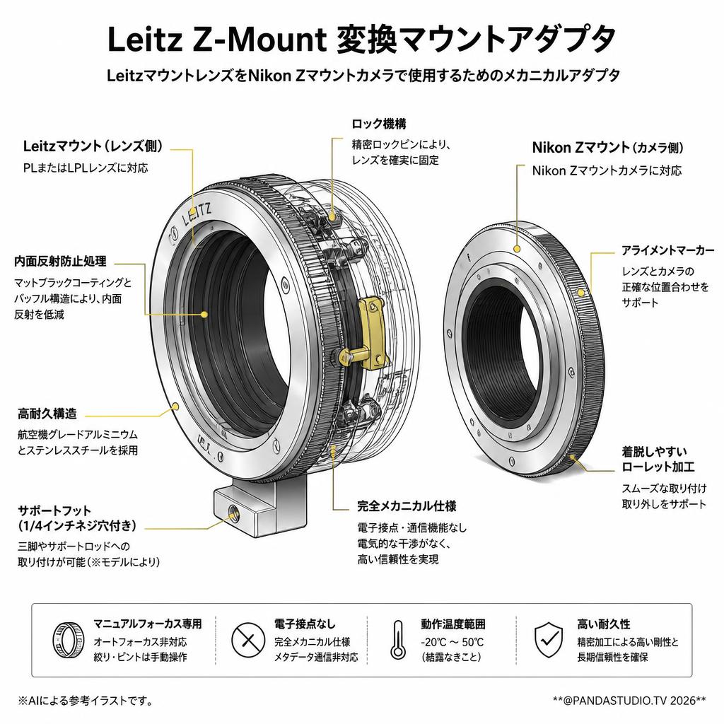 Leitz Z-Mount 変換マウントアダプタ スペック
