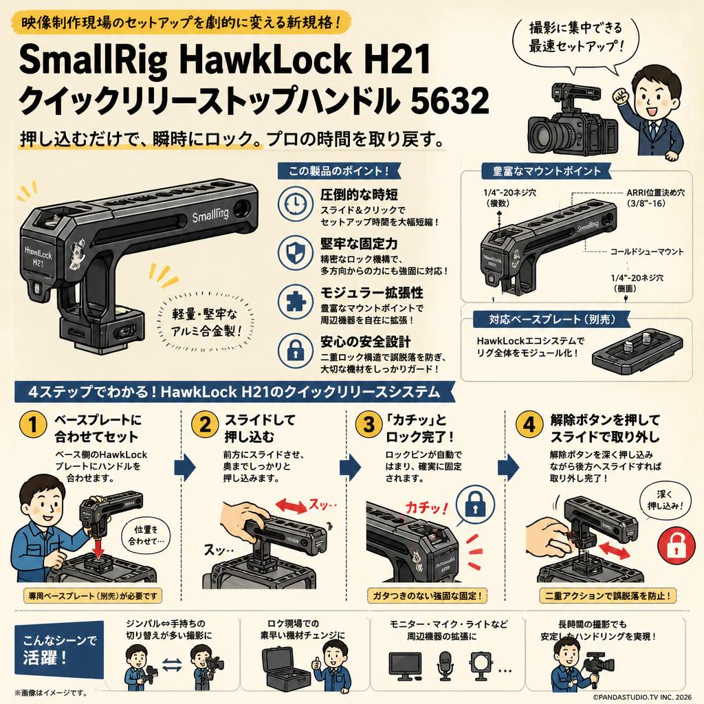 SmallRig HawkLock H21 クイックリリーストップハンドル 5632 概要