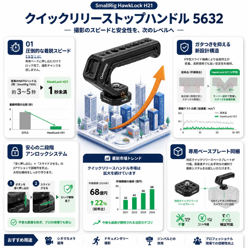 SmallRig HawkLock H21 クイックリリーストップハンドル 5632 セールスポイント