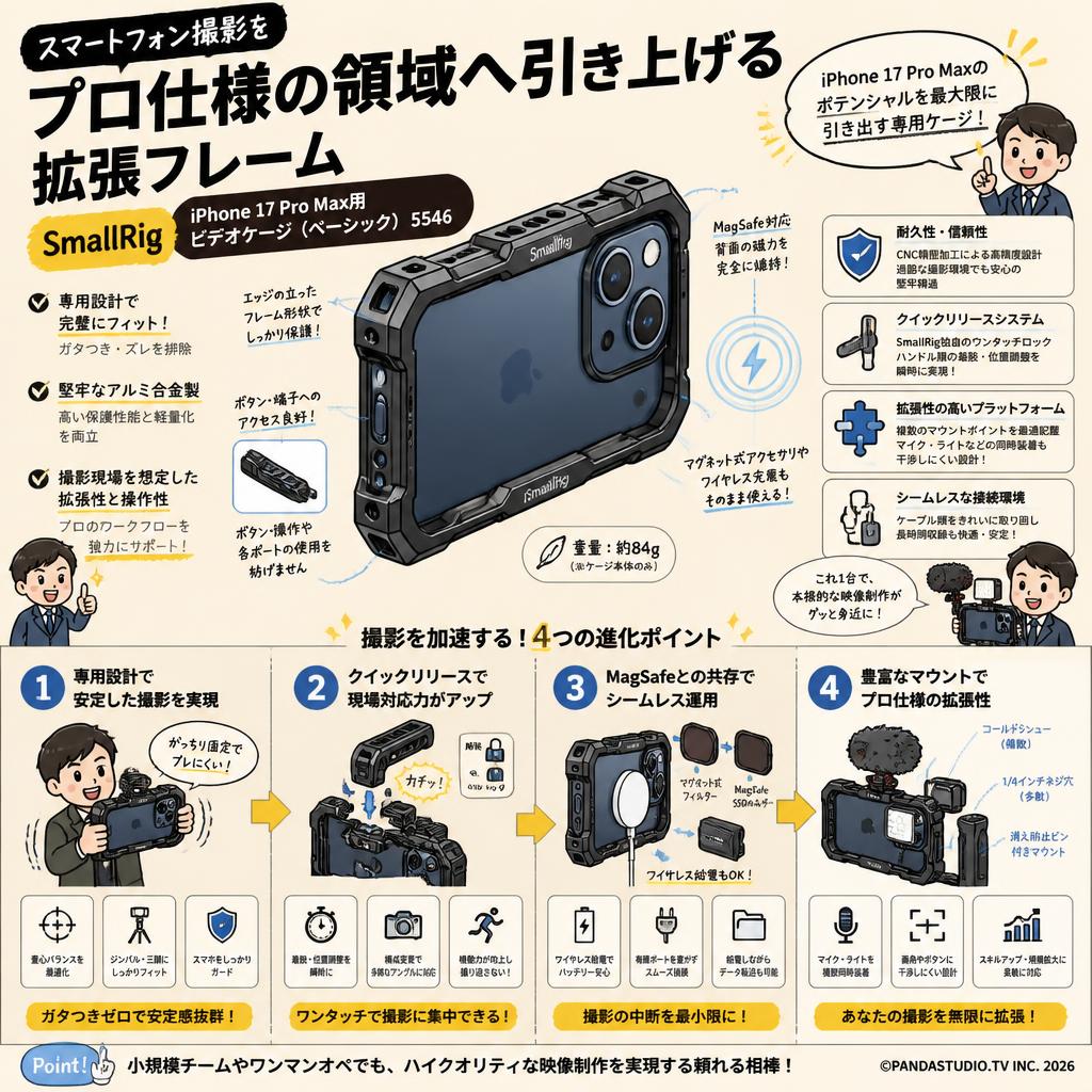 SmallRig iPhone 17 Pro Max用ビデオケージ（ベーシック）5546 概要