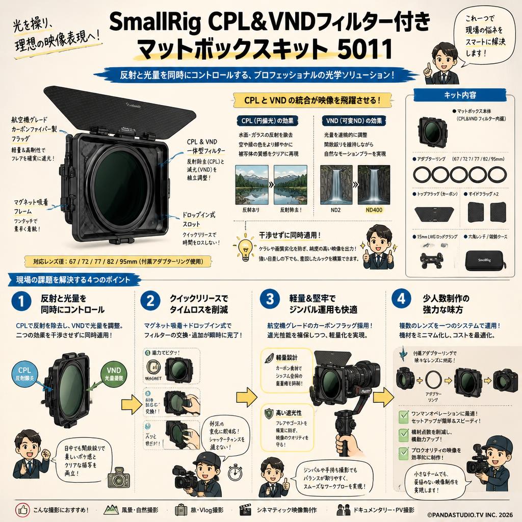 SmallRig CPL&VNDフィルター付きマットボックスキット 5011 概要