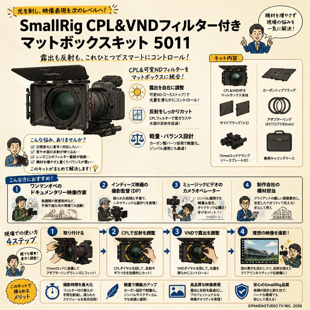 SmallRig CPL&VNDフィルター付きマットボックスキット 5011 おもな対象のお客様