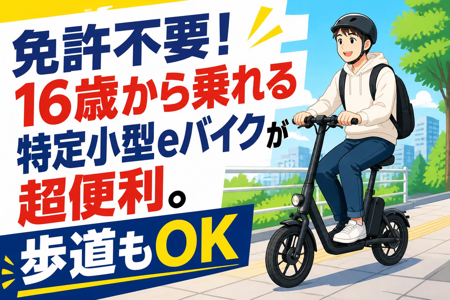 免許不要！16歳から乗れる特定小型eバイクが超便利。歩道もOK