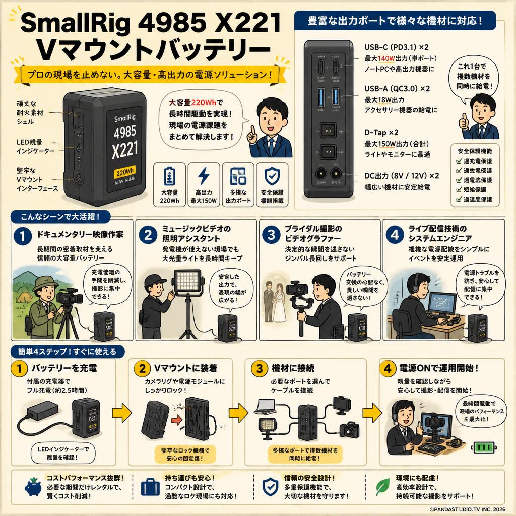 SmallRig 4985 X221 Vマウントバッテリー おもな対象のお客様