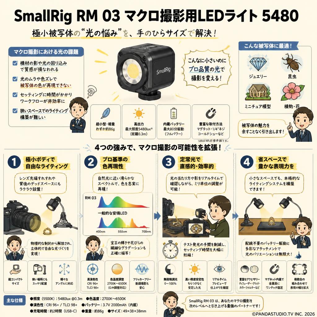 SmallRig RM 03 マクロ撮影用LEDライト 5480 概要
