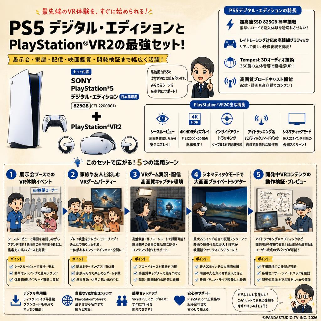 SONY PlayStation 5 デジタル・エディション 日本語専用  825GB (CFI-2200B01) / PlayStation VR2 セット 用途