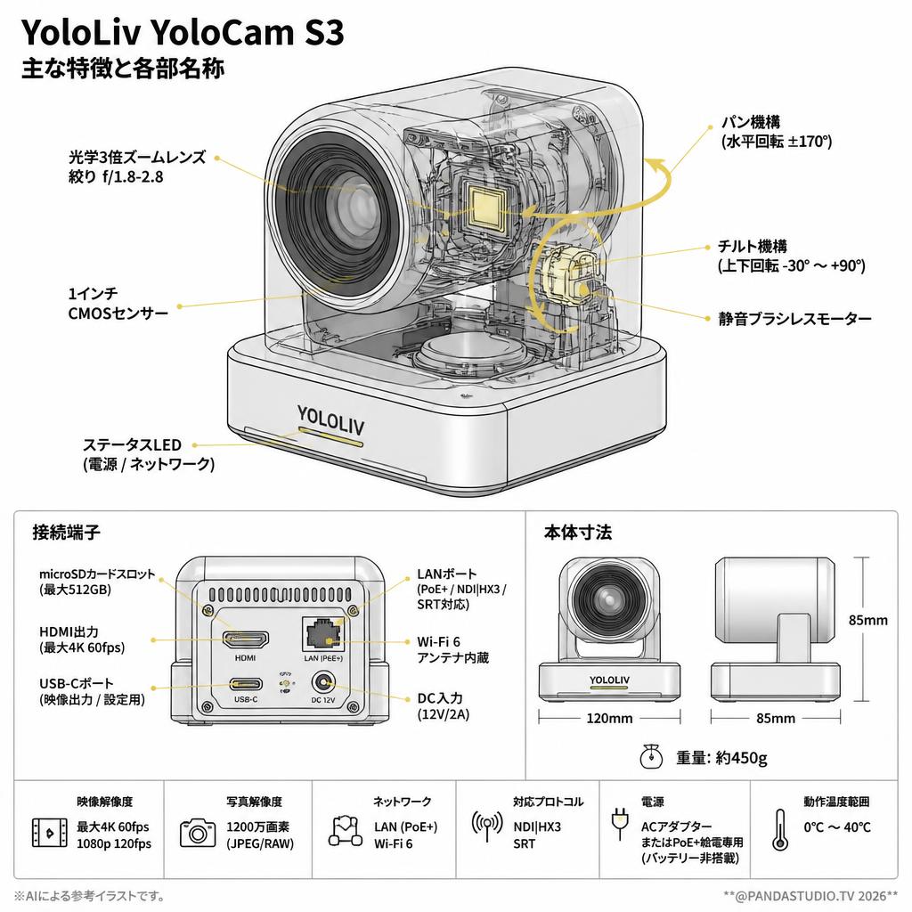 YoloLiv YoloCam S3 スペック