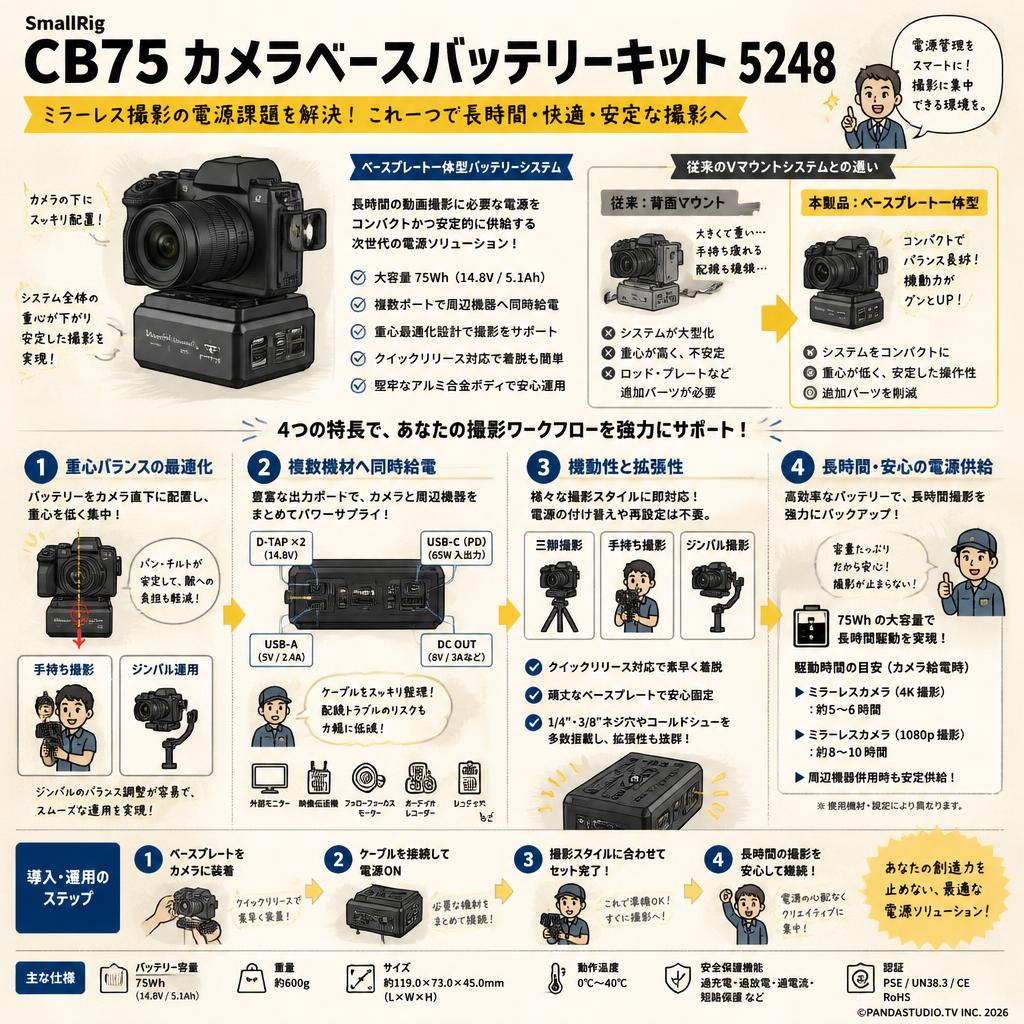 SmallRig CB75 カメラベースバッテリーキット 5248 概要