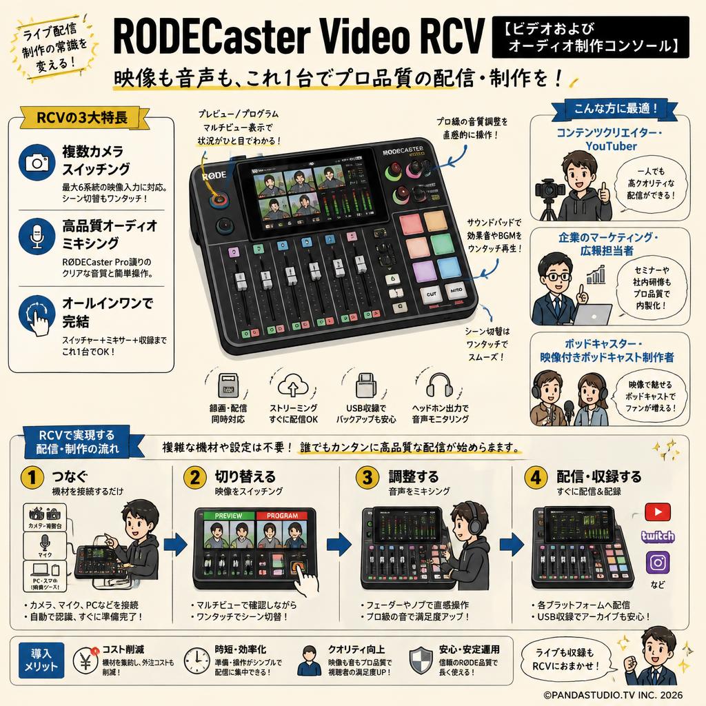 RODECaster Video RCV 【ビデオおよびオーディオ制作コンソール】 おもな対象のお客様