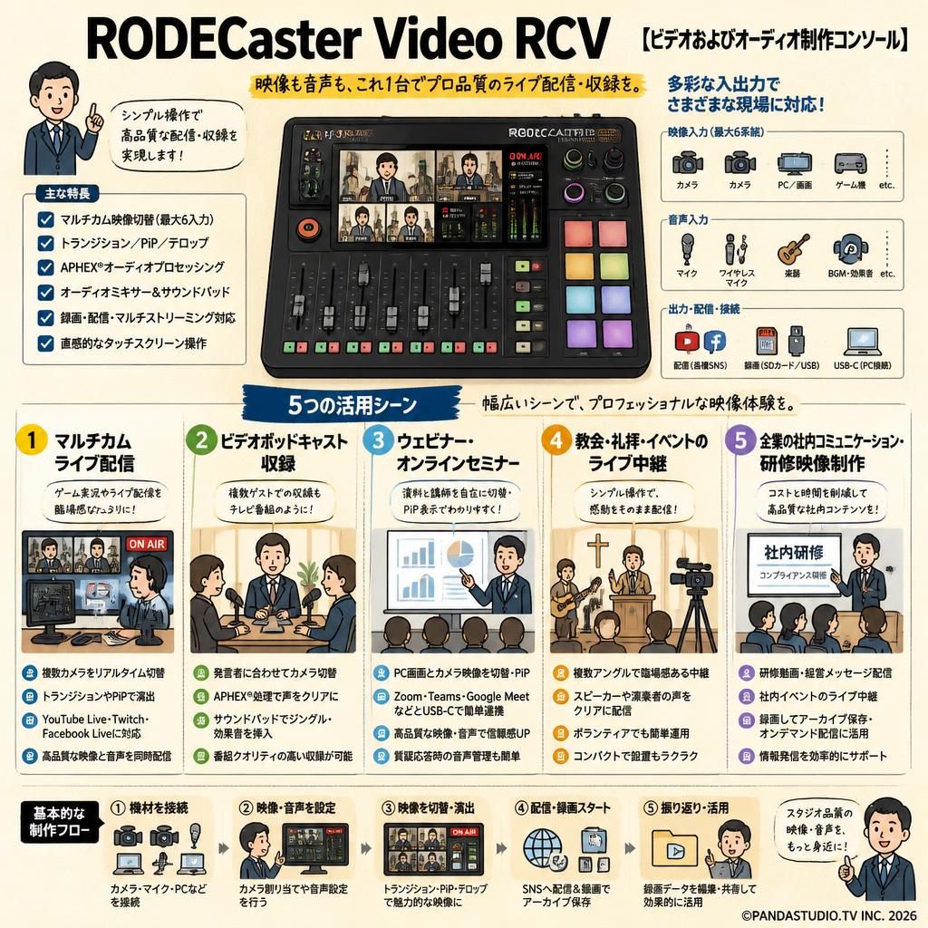 RODECaster Video RCV 【ビデオおよびオーディオ制作コンソール】 用途
