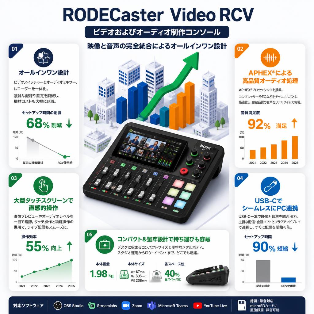 RODECaster Video RCV 【ビデオおよびオーディオ制作コンソール】 セールスポイント