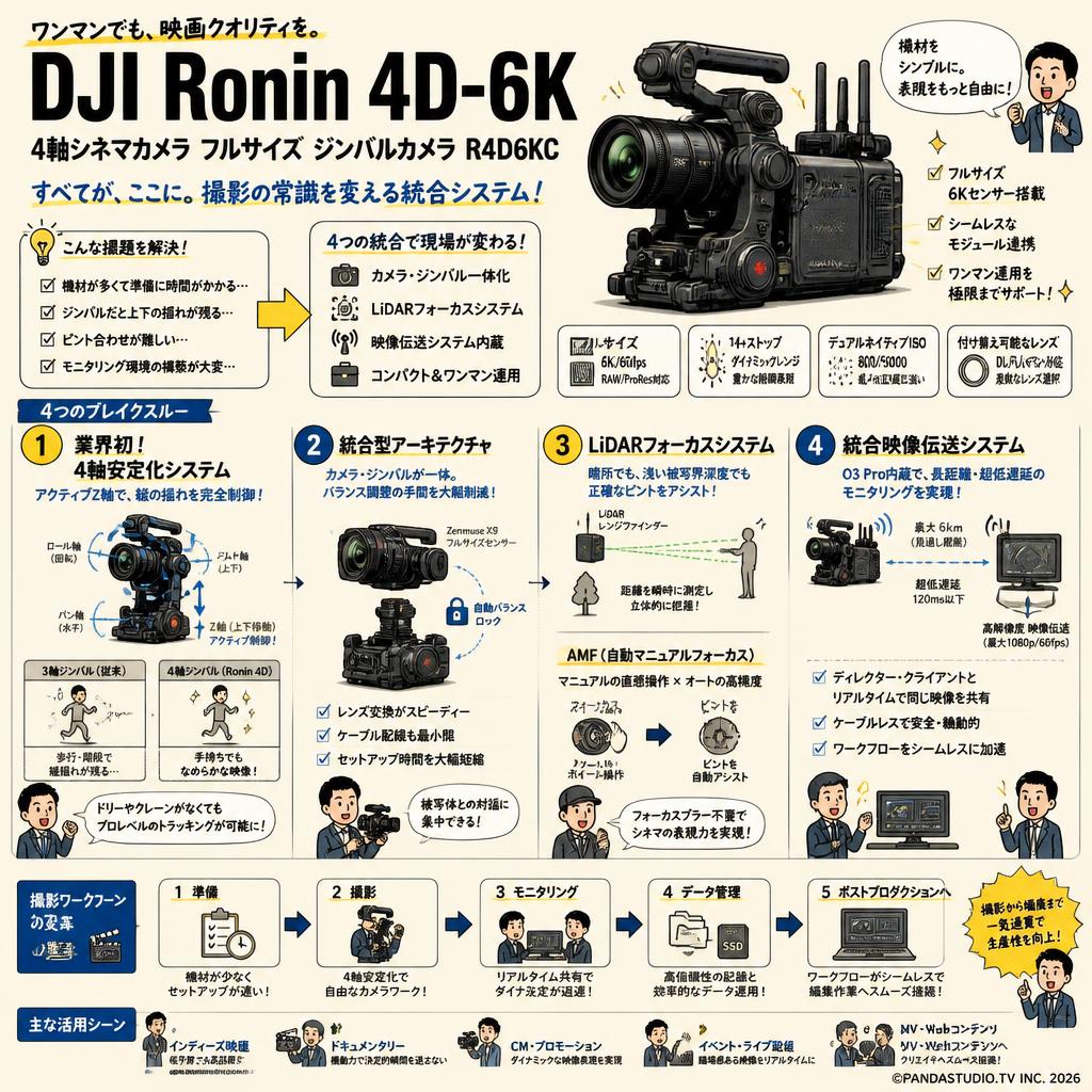 DJI Ronin 4D-6K 4軸シネマカメラ フルサイズ ジンバルカメラ R4D6KC 概要