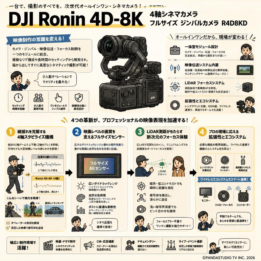 DJI Ronin 4D-8K 4軸シネマカメラ フルサイズ ジンバルカメラ R4D8KD 概要