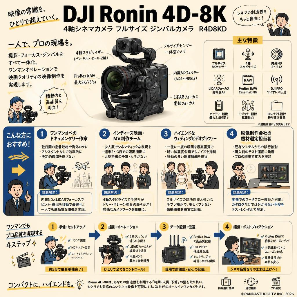 DJI Ronin 4D-8K 4軸シネマカメラ フルサイズ ジンバルカメラ R4D8KD おもな対象のお客様