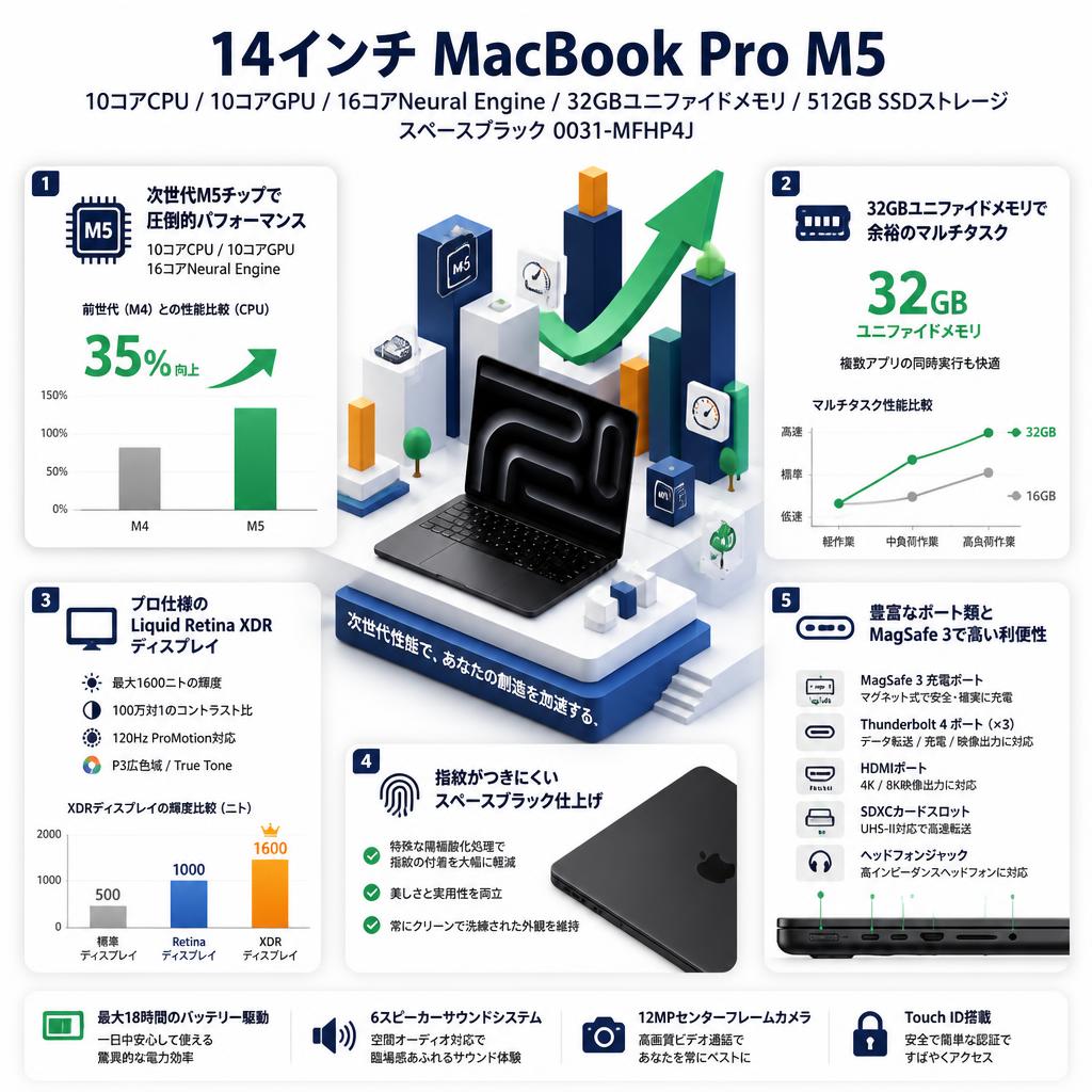 14インチMacBook Pro M5 / 10コアCPU / 10コアGPU / 16コアNeural