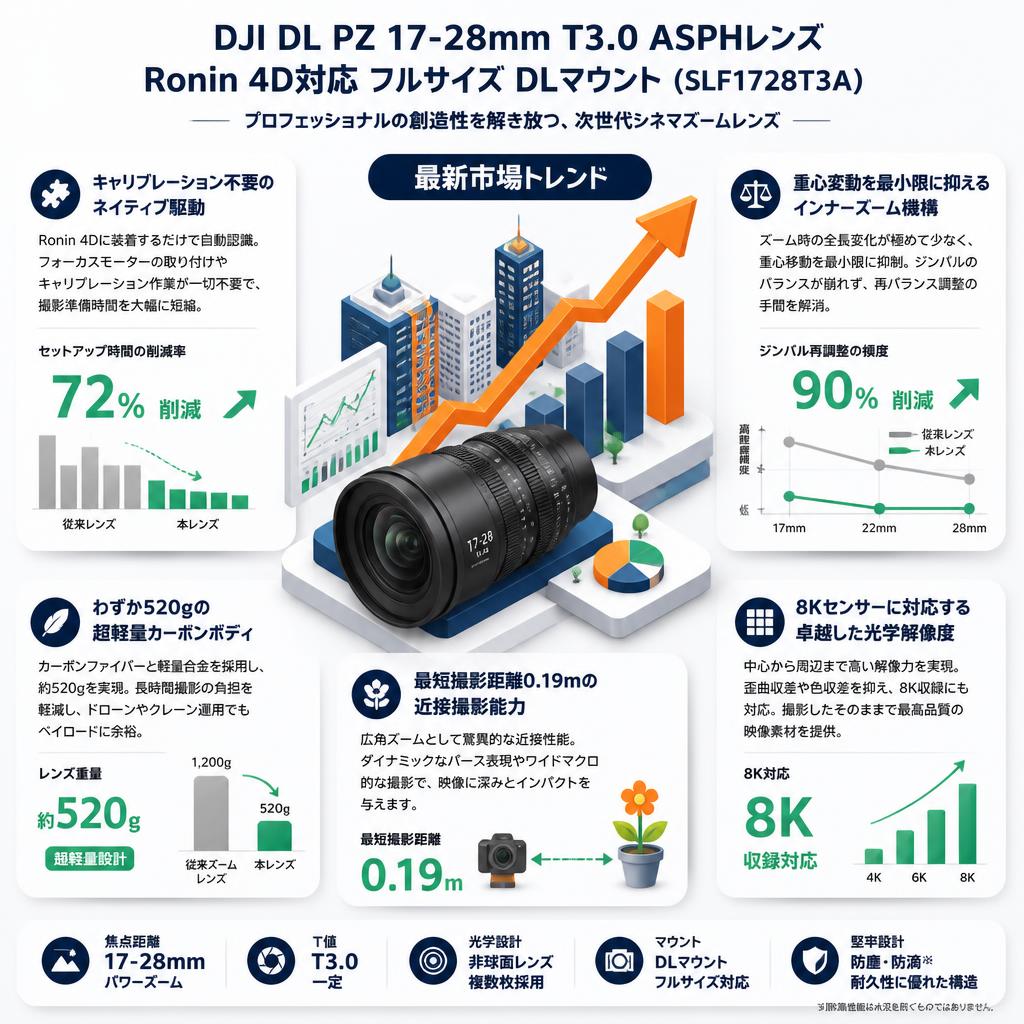 DJI DL PZ 17-28mm T3.0 ASPHレンズ Ronin 4D対応 フルサイズ DLマウント (SLF1728T3A) セールスポイント