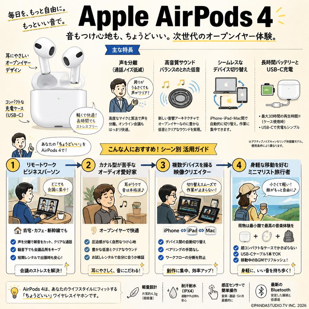 Apple AirPods 4 おもな対象のお客様