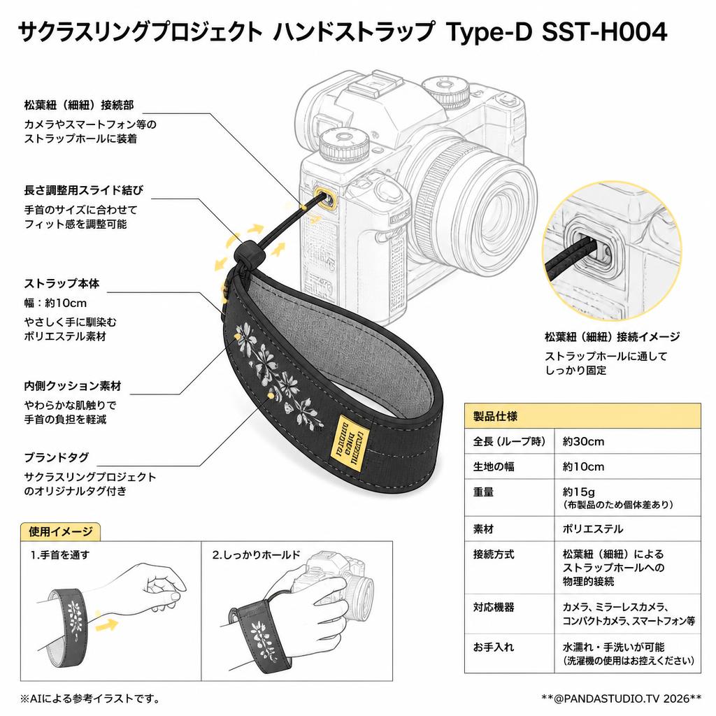 サクラスリングプロジェクト ハンドストラップ Type-D SST-H004 スペック
