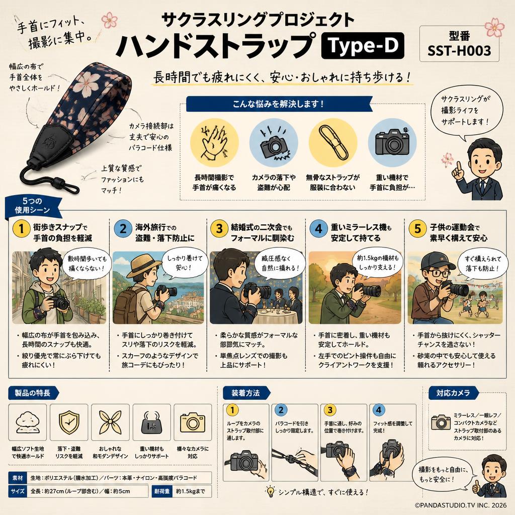 サクラスリングプロジェクト ハンドストラップ Type-D SST-H003 用途