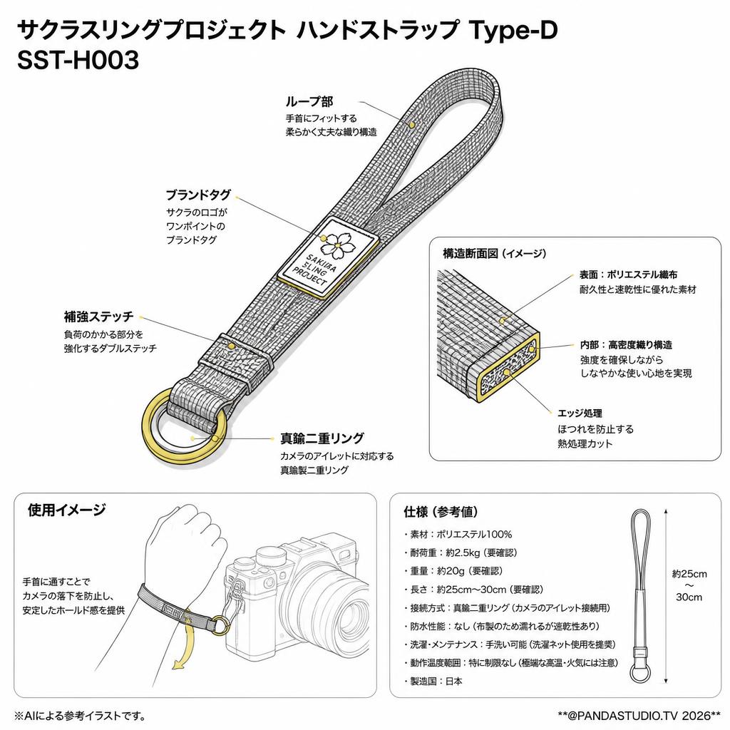 サクラスリングプロジェクト ハンドストラップ Type-D SST-H003 スペック