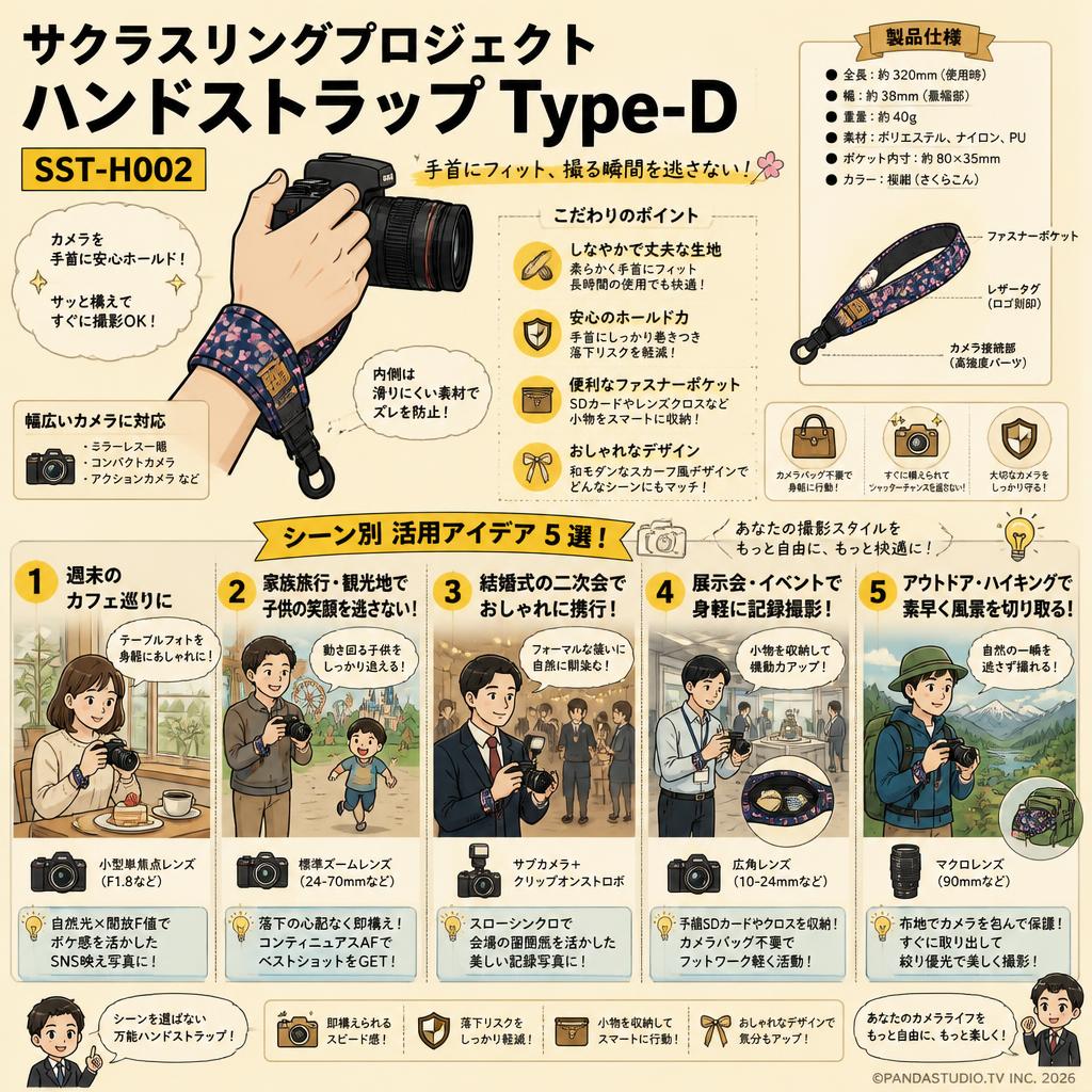 サクラスリングプロジェクト ハンドストラップ Type-D SST-H002 用途