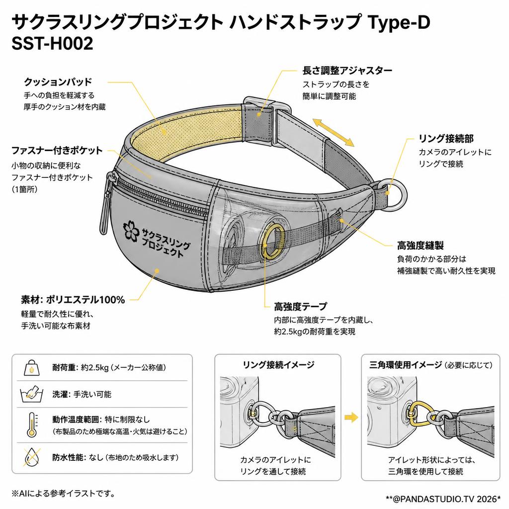 サクラスリングプロジェクト ハンドストラップ Type-D SST-H002 スペック