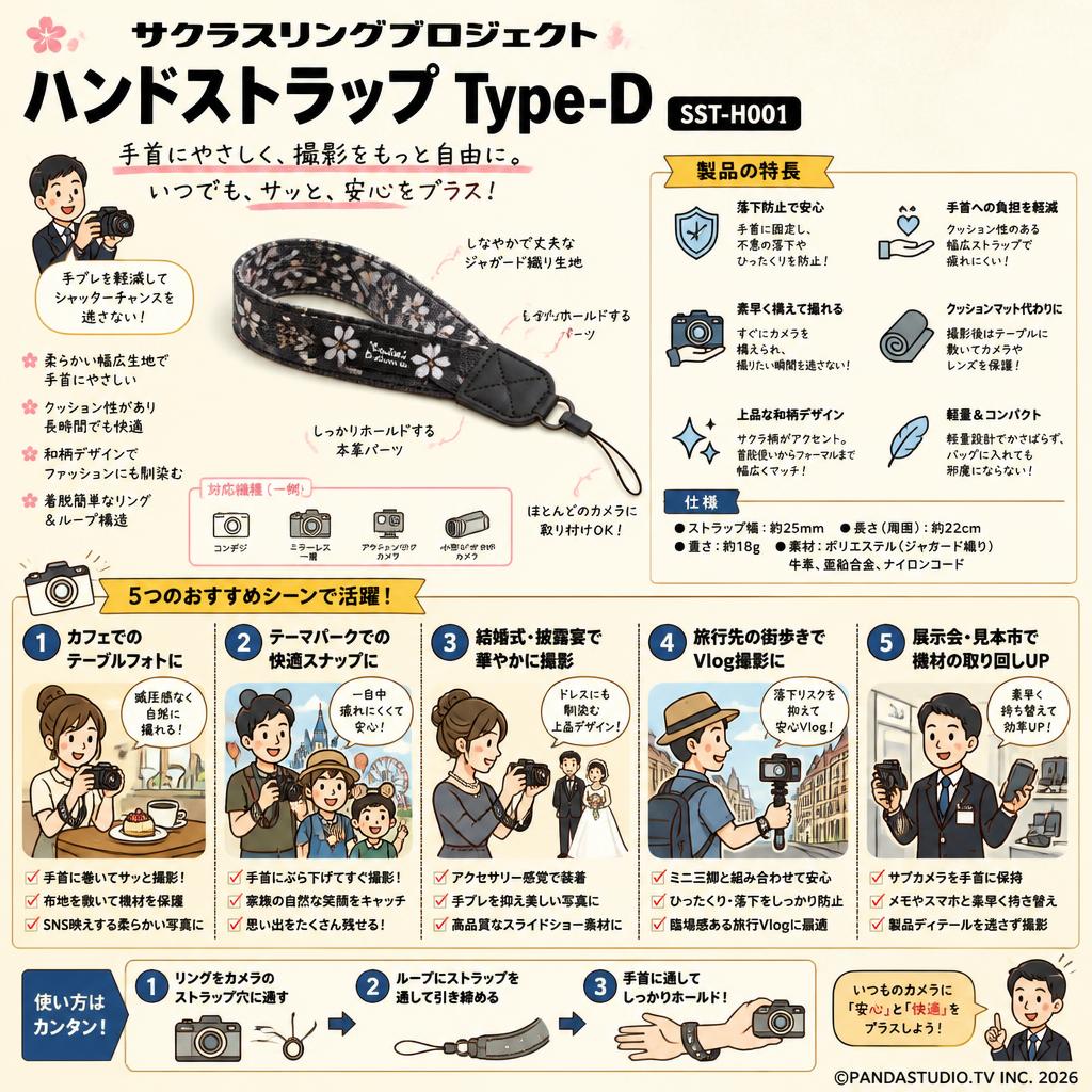 サクラスリングプロジェクト ハンドストラップ Type-D SST-H001 用途