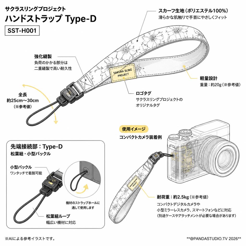 サクラスリングプロジェクト ハンドストラップ Type-D SST-H001 スペック