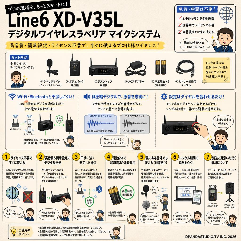 Line6 XD-V35L デジタルワイヤレスラベリア マイクシステム FAQ（よくある質問と答え）