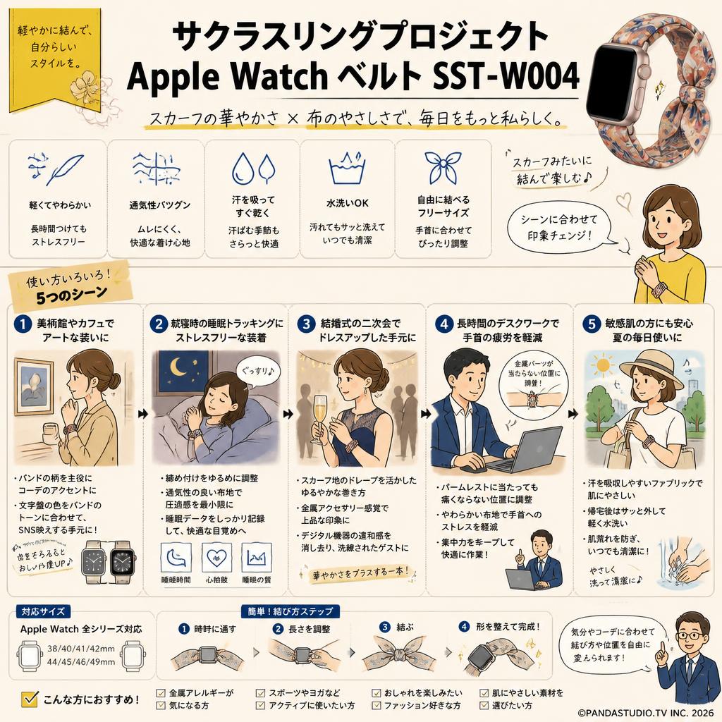 サクラスリングプロジェクト Apple Watch Belt SST-W004 用途