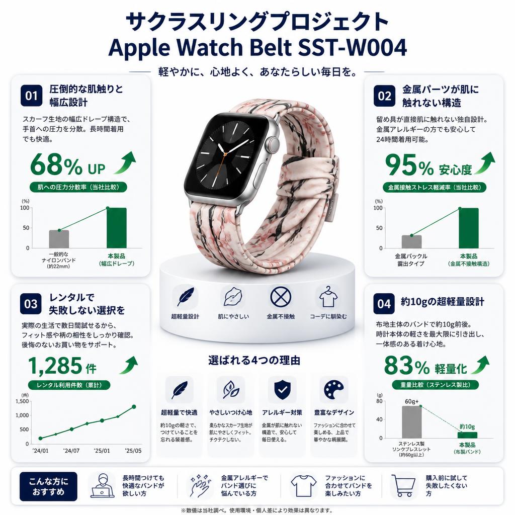 サクラスリングプロジェクト Apple Watch Belt SST-W004 セールスポイント