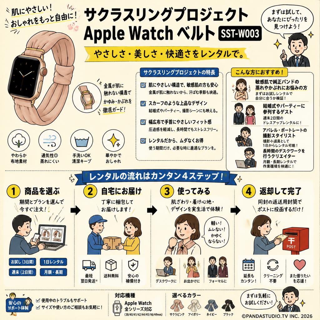 サクラスリングプロジェクト Apple Watch Belt SST-W003 おもな対象のお客様