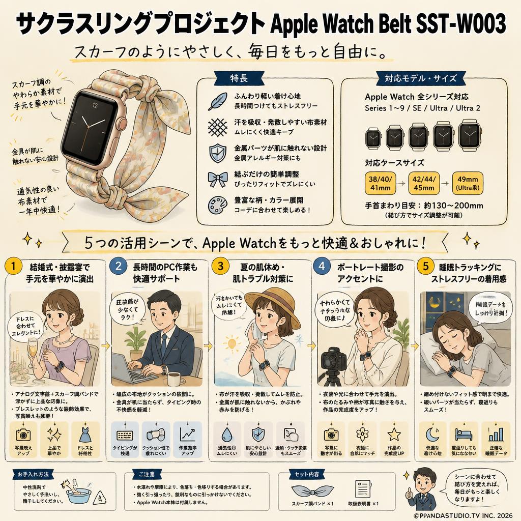 サクラスリングプロジェクト Apple Watch Belt SST-W003 用途