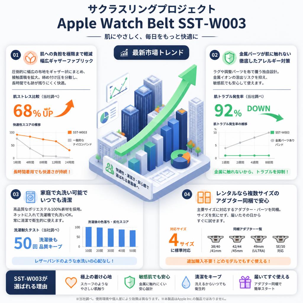 サクラスリングプロジェクト Apple Watch Belt SST-W003 セールスポイント